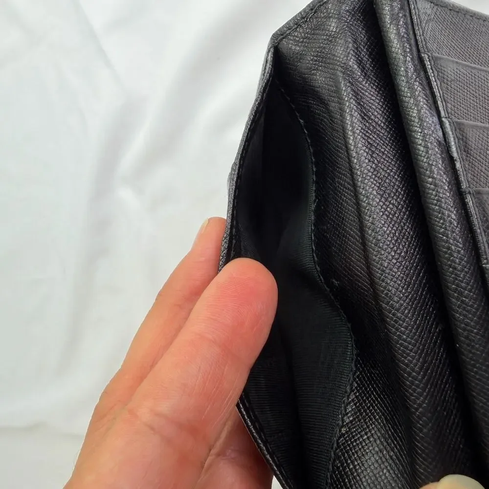 Prada Men’s Bifold Black Saffiano Leather Wallet Made In Italy Elegant, Classic